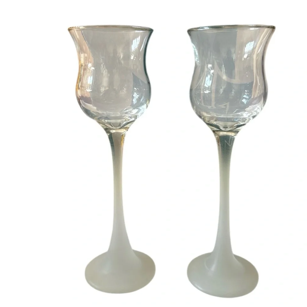 NIB PartyLite Iced Crystal Duo | Retired Item glass votive holder.